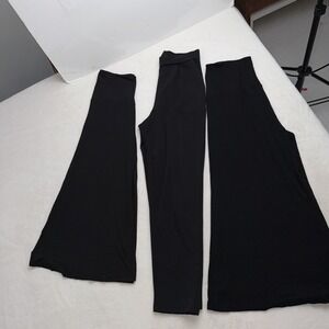 Womens Black Pants Lot Of 3 - Size S & M Wide Leg Palazzo + Shein Stretch Pants